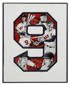 Ted Williams #9 Original Pen-and-Ink Artwork by Kirk Timmons 